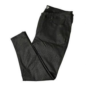 Seven7 sunrise mid‎ rise skinny 22W black faux leather animal print pants